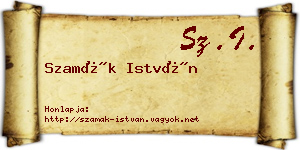 Szamák István névjegykártya